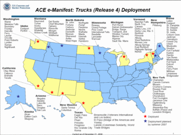 ACE e-Manifest Deployment as of December 2006